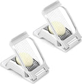 2 Packs Egg Slicer,Strawberry Slicers, Stainless Steel Wire Egg Slicer for Hard Boiled Eggs, Heavy Duty Aluminum Base Metal Egg Cutter for Egg Strawberry Soft Fruit & Food, Dishwasher Safe
