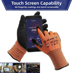 Schwer ProGuard Highest Level Cut Resistant Work Gloves PR3326 for Extreme Protection，ANSI A9 Cut Gloves with Reinforced Thumb, Non Slip, Non PFAS, Durable, Touch-screen, Orange 120 Pairs, L