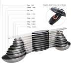 Magnetic Measuring Spoons Set of 9 Stainless Steel Dual Sided Stackable Teaspoon Tablespoon Nesting Measuring Spoon for Measuring Dry and Liquid Ingredients Fits in Spice Jar