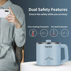 Topwit Hot Pot Electric, Electric Pot, 1.6L Ramen Cooker, Multifunctional Cooker for Pasta, Shabu-Shabu, Oatmeal, Soup and Egg with Over-Heating Protection, Boil Dry Protection, Blue