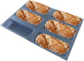 Bluedrop Silicone Bread Forms Square Shape Bread Molds Non Stick Bakery Trays Silicone Coated Fiber Glass 6 Caves Rectangle Moulds