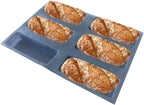 Bluedrop Silicone Bread Forms Square Shape Bread Molds Non Stick Bakery Trays Silicone Coated Fiber Glass 6 Caves Rectangle Moulds