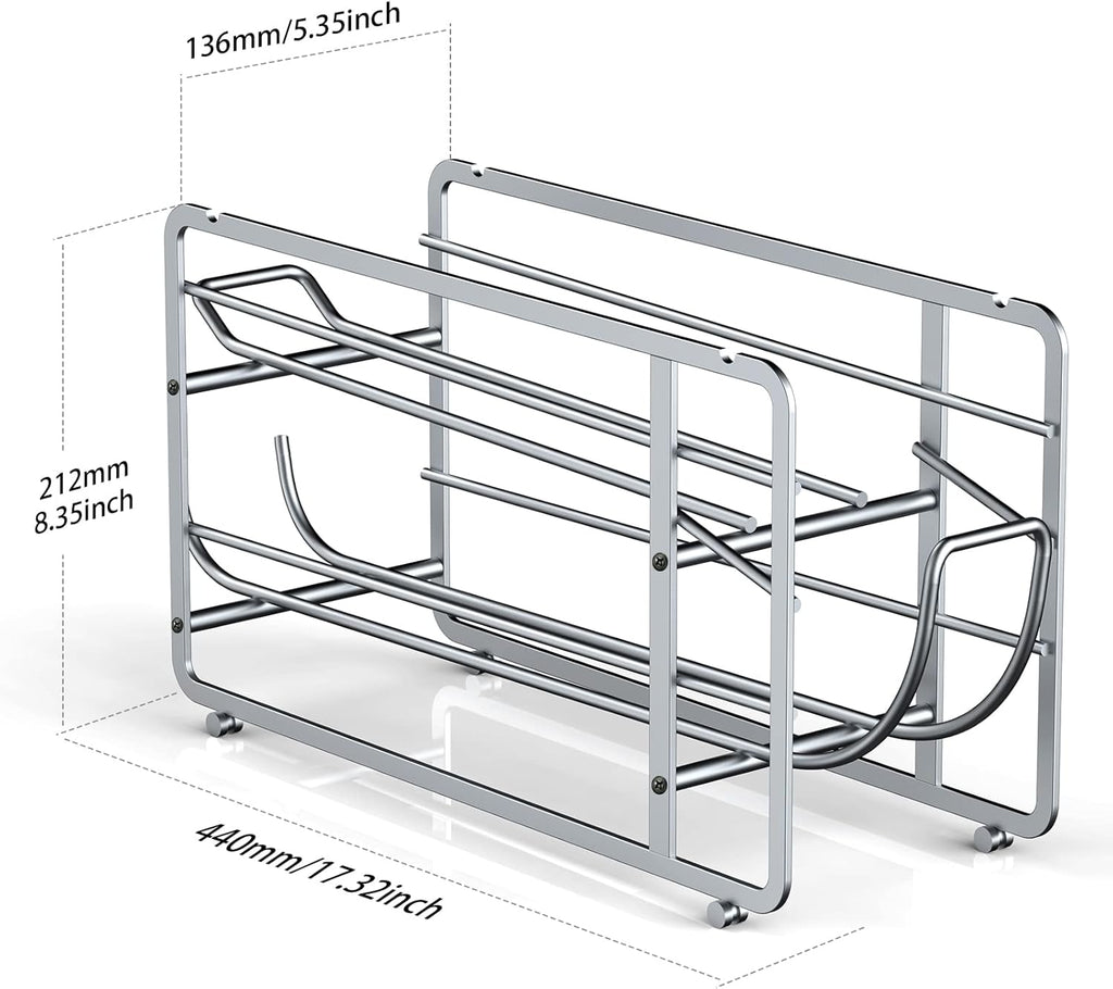 Soda Can Organizer Storage Rack, 2 Pack Stackable Beverage Soda Can Dispenser Organizer Holder for Refrigerator, Cabinet, Pantry (Silver)