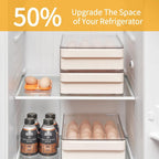 vacane Egg Storage Container for Refrigerator BPA Free Refrigerator Organizer Bins,Stackable Egg Holder for Refrigerator,24 Egg Tray,Clear Egg Drawer