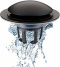 Bathroom Sink Drain Stopper,Welsan Universal Pop Up Drain Strainer with Hair Catcher for 1 1/8"-1 1/2" Drain Hole,Anti-Clogging Filter Matte Black