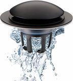 Bathroom Sink Drain Stopper,Welsan Universal Pop Up Drain Strainer with Hair Catcher for 1 1/8"-1 1/2" Drain Hole,Anti-Clogging Filter Matte Black