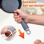 3 Pcs Silicone Pot Handle Cover Heat Resistant, Cast Iron Handle Cover Retractable Silicone Pot Handle Sleeve for Cast Iron Frying Pan Handle Holder (1.1 x 3.7 Inch, S), Gray