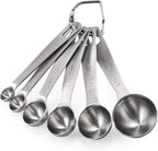 Measuring Spoons: U-Taste 18/8 Stainless Steel Measuring Spoons Set of 6 Piece: 1/8 tsp, 1/4 tsp, 1/2 tsp, 1 tsp, 1/2 tbsp & 1 tbsp Dry and Liquid Ingredients
