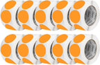 Perco Fluorescent Orange 3-Inch Perforated Circle Dot Sticker Labels — 10 Rolls, 5,000 Round Stickers — with Permanent Adhesive for Moving Boxes, Sale Signage, Displays, Status Messaging—Made in USA