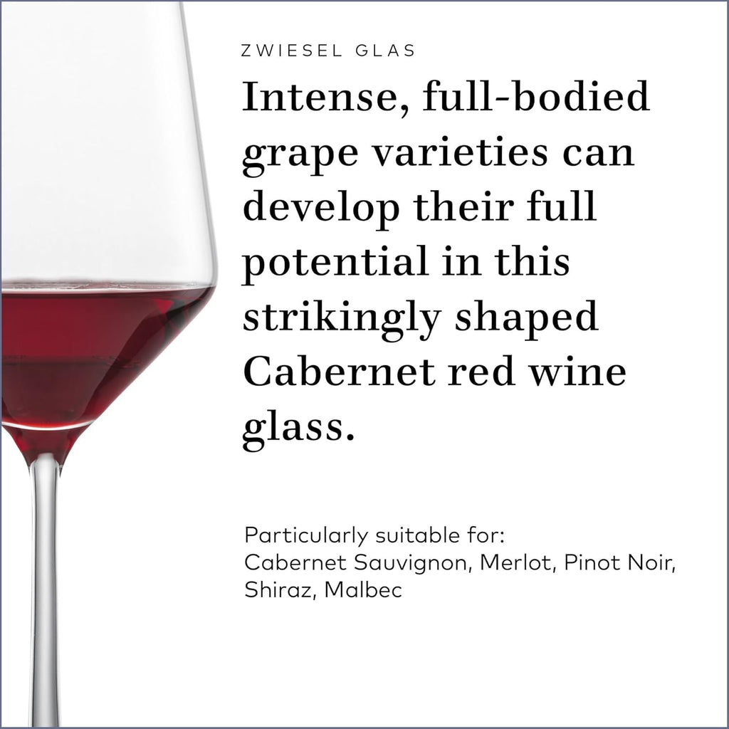 ZWIESEL GLAS Pure Cabernet Red Wine Glass (Set of 4), Graceful Wine Glasses for Red Wine, Dishwasher-Safe Tritan Crystal Glasses, Made in Germany (19 Ounce)