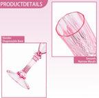 Plastic Champagne Flutes, 24PCS Pink Plastic Wine Glasses Goblets Reusable Champagne Flute for Weddings, Bachelor Parties, Toasting, and Events (24, Pink)