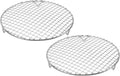 uxcell 2 Pcs Round Cooking Rack with Legs, Dia 9.8 Inch 304 Stainless Steel Barbecue Grill for Cooking Baking Barbecue Air Fryer Racks, Silver