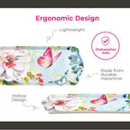 Pimpernel Colorful Breeze Small Handled Tray - Rectangular Melamine Snack Tray with Abstract Floral Design & Side Handles - Dishwasher Safe for Coffee Tea Pastries or Vibrant Kitchen Tabletop Display