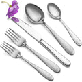 40 Piece Silverware Set Service for 8, EIUBUIE Premium Stainless Steel Cutlery Set, Mirror Polished Flatware Sets with Pattern Handle, Modern Kitchen Eating Utensils Sets Include Spoons Forks Knives