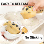 Silicone Muffin Pans for Baking, Metal Reinforced Frame Jumbo 6 Cups & Mini 24 Cups Cupcake Pan Nonstick Muffin Pan for Homemade Baking Easy to Handle