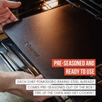 Chef Pomodoro Pizza Steel for Oven 13 Inch 1/4 Inch Thick, Baking Steel for Oven, Grill, Sourdough Bread, Baking Stone for Oven With Lifting Holes 13" X 13" (33.6 x 33.6 cm)