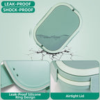 Hidden-Handle Bento Box Adult Lunch Box, Leak-Proof Lunch Containers for Adults & Kids, 2-Layer 5-Compartment 6 Cup with Utensils, Green