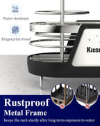 Kitsure Sponge Holder for Kitchen Sink - Space-Saving Kitchen Sink Caddy, Rustproof Metal Organizer with Removable Brush Holder, 7.9"×3.9"×5.3", Black