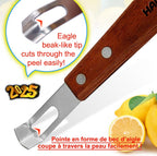 Channel Knife Zester - Fruit and Vegetable Tool for Decorating Cocktails, Desserts, and Salads Stainless Steel Tip 2 PACK