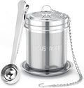 House Again Large Tea Infuser with Scoop, Extra Fine Mesh Tea Strainers for Loose Tea & Spice Infuser for Cooking, 304 Stainless Steel, Loose Leaf Tea Steeper for Brew Tea Spices & Seasonings