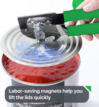 Commercial Can Opener, UHIYEE Hand Crank Can Opener Manual Heavy Duty with Comfortable Extra-long Handles, Oversized Knob, Large Handheld Can Open Easy for Big Cans, Green