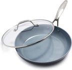 GreenPan Valencia Pro Hard Anodized Healthy Ceramic Nonstick 10" Frying Pan Skillet with Lid, PFAS-Free Cookware, Stainless Steel Handle, Induction Suitable, Dishwasher Safe, Oven Safe, Gray