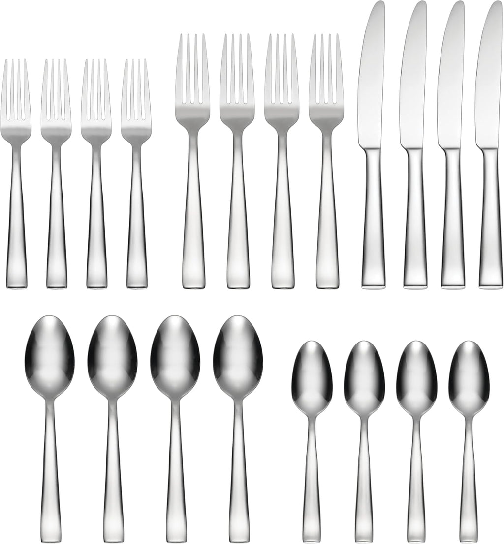 Oneida H147020A Monolith 20 Piece Everyday Flatware, 18/0 Stainless Steel, Silverware Set (Service for 4)