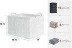 StorageWorks Storage Bins, Fabric Storage Bins for Shelves, Large Storage Baskets with Metal Frame, Closet Baskets and Bins with Handles, Khaki and Beige Stripes, 2-Pack