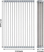 Searik Over The Sink Dish Drying Rack, Roll up Sink Dish Drainer Rack Foldable Kitchen Stainless Steel Dish Rack Sink Drying Rack (17.7"x 11.8")