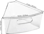 Oubonun Lazy Susan Organizers Set of 8, 11.6’’ x 10.2’’ x 4.1’' Plastic Transparent Kitchen Cabinet Storage Bins with Handle, 4.1" Deep Container, 1/8 Wedge - Food Safe, without BPA