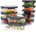 10-Pack Glass Food Storage Containers with Tempered Lids – Borosilicate, Airtight, Oven-Safe (-4°F~950°F), BPA-Free, 4.4 & 1.6 Cup, Leak-Proof, Dishwasher Safe (Gray)