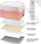 BALEINE 4 Pack Fabric Storage Bins for Shelves, Linen Storage Baskets for Organizing, Decorative Closet Bins for Clothes, Home (Pink, 12"x8"x8")