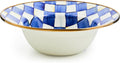 MACKENZIE-CHILDS Enamel Serving Bowl, Enamel Serveware Bowl, 12 Inches, Blue-and-White Royal Check