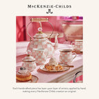 MACKENZIE-CHILDS Enamel Ice Cream Bowl, Serving Bowl for Entertaining, 2-Cup Capacity, Pink-and-White Rosy Check
