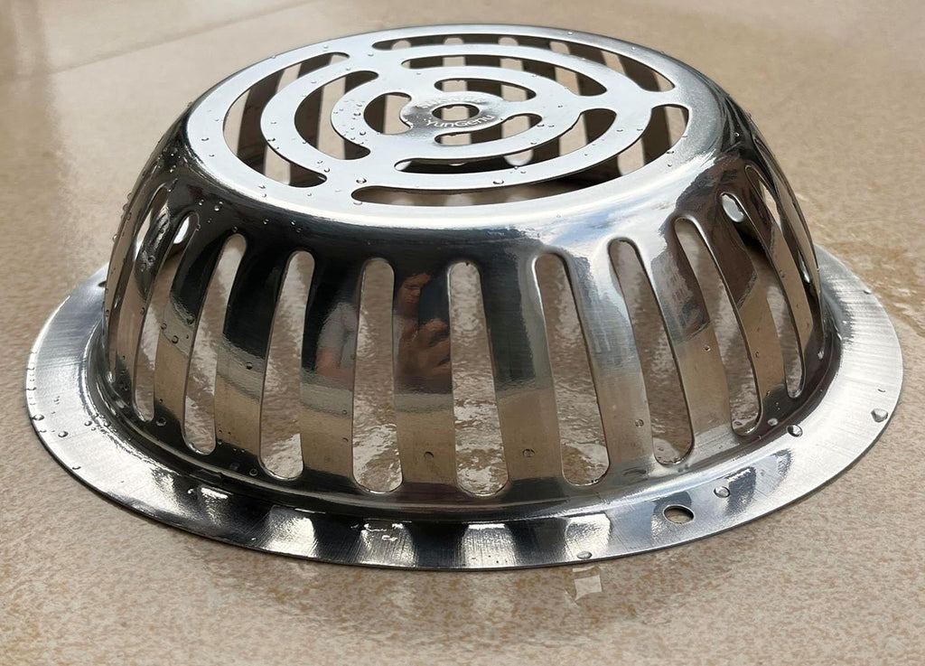 SUS304 Stainless Steel Roof Dome Drain Cover Strainer Anti-Clogging Atrium Grate 2pcs/pk (Φ: 7 inch)