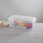 Sterilite 6-Pack Rectangular Large FlipTop, Clear Plastic Storage Box with Hinged Lid - Stackable Multipurpose Organizer for Art and Craft Supplies, Accessories, Photos & CDs, Home or Office Use