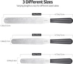 U-Taste Cake Icing Spatulas Set: Straight Decorating Frosting Knife with 6", 8", 10" Thinner Stainless Steel Blade, Flexible Smoothing Spreading Tools with Comfortable PP Handle for Cream (Black)
