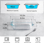 NUTRIUPS 1.4QT Small Glass Casserole Dish With Lid, 8.5×6.1in Rectangular Casserole Dish for Oven
