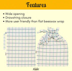 Keeki Bag - The Original Beeswax Lined Bread Bag for Homemade & Sourdough | Reusable Linen Bread Storage | Beeswax Wrap Alternative | Plastic-Free Storage w/Wide Drawstring Closure (Pink)