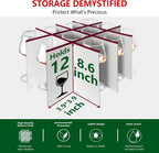 VERONLY Christmas Stemware Storage Cases with Dividers- Holds 24 Wine Glass Storage or Crystal Glassware Containers, China Storage Containers with 2 Handles and Lable Window -Set of 2 Black
