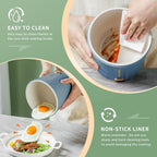 Hot Pot Electric, 1L Mini Ramen Cooker, 450W Rapid Noodles Cooker, Multifunctional Electric Pot for Cooking Pasta, Soup, Portable Pots with Over-Heating Protection for Dorm, Office, Travel