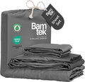100% Viscose from Bamboo Sheets Queen Size, Super Soft Bedding Set, 4PC Cooling Sheets for Hot Sleepers, Vegan Silk Moisture Wicking, Organically Grown Bedsheet, Steel - 60" x 80"