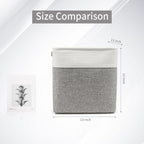 13x13 Cube Storage Bins, Collapsible Fabric Storage Box, 4 Pack Closet Baskets with Handles for Organizing, Shelf, Toys, Clothes, Home, Office, Nursery (Grey&White)
