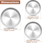 TeamFar Pizza Pan, 9 Inch, 10 Inch, 12 Inch Stainless Steel Pizza Pans Set, 3 Sizes Round Pizza Oven Baking Serving Plate Tray for Pizza Pie Cookie, Non-Toxic & Heavy Duty, Dishwasher Safe