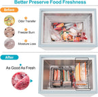 iSPECLE 10 Pack Freezer Bags - 3 Pack Gallon Bags 4 Pack Sandwich Bags 3 Pack Snack Bags BPA-Free Reusable Freezer Bags with Stand-Up Bottom and Label, Leakproof to Keep Frozen Food Fresh, Orange