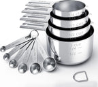 TILUCK Stainless Steel Measuring Cups & Spoons Set, Cups and Spoons,Kitchen Gadgets for Cooking & Baking (10)