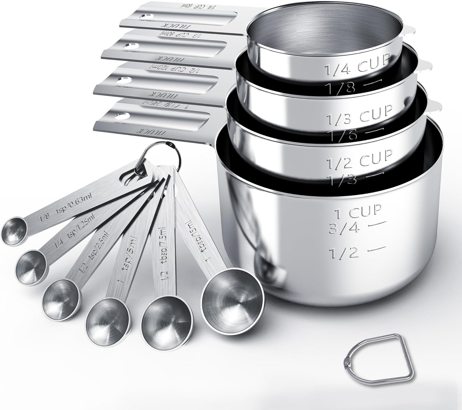 TILUCK Stainless Steel Measuring Cups & Spoons Set, Cups and Spoons,Kitchen Gadgets for Cooking & Baking (10)
