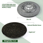 Marble Lazy Susan, 16 in Lazy Susan Turntable Organizer for Cabinet Pantry Kitchen Countertop Fridge Bathroom Makeup Vanity Countertop - Black