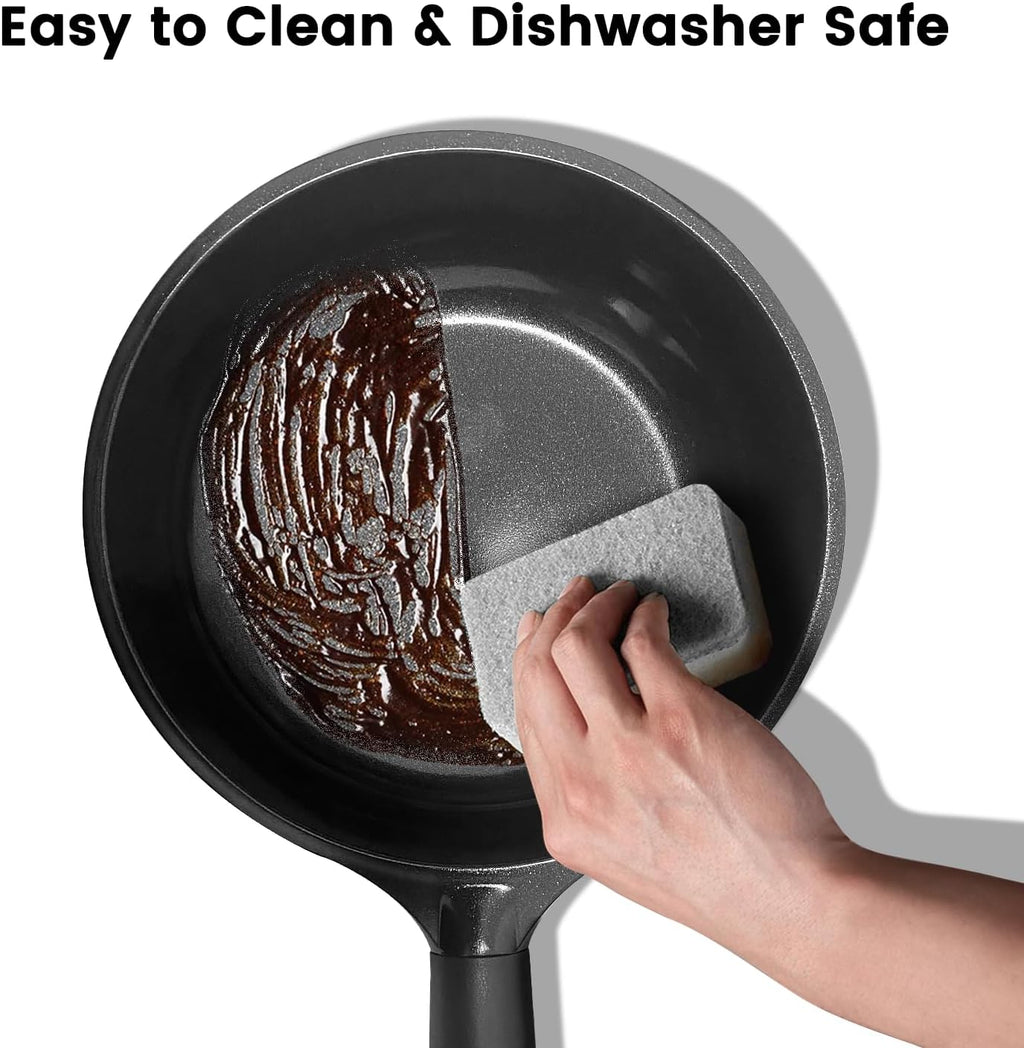 Ceramic Nonstick Frying Pan, Non Toxic 8 inch Frying Pan Skillet PFAS & PTFE & PFOA Free, Dishwasher Safe, Compatible with All Stovetops