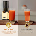 Cold Press Juicer Machines,Fretta 5.3'' Self Feeding Slow Masticating Juicers Fit Whole Fruits & Vegetable Easy Clean Juice Extractor,Tritan Material BPA Free 250W (Yellow)